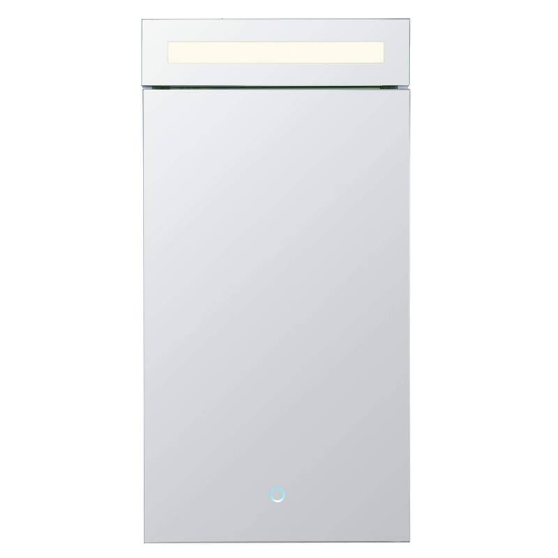Bathroom Medicine Cabinet, Aluminum, Recessed/Surface Mount, Mirrored Interior w/LED