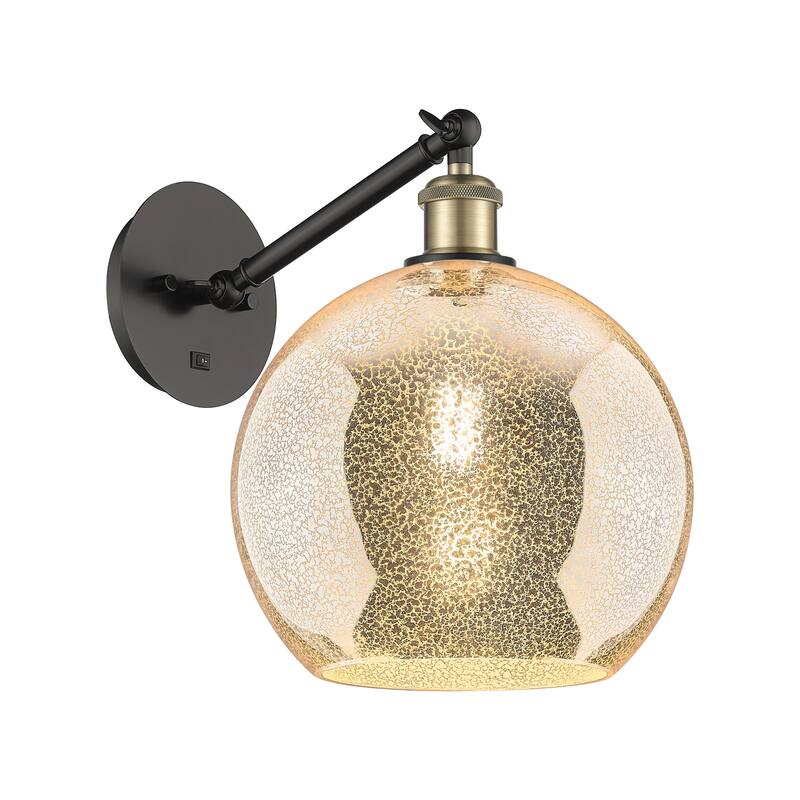 Innovations Lighting Endless Possibilities Ballston - Athens - 1 Light 10" Adjustable Sconce - Arm Adjusts Up and Down - Mercury/Black Antique Brass