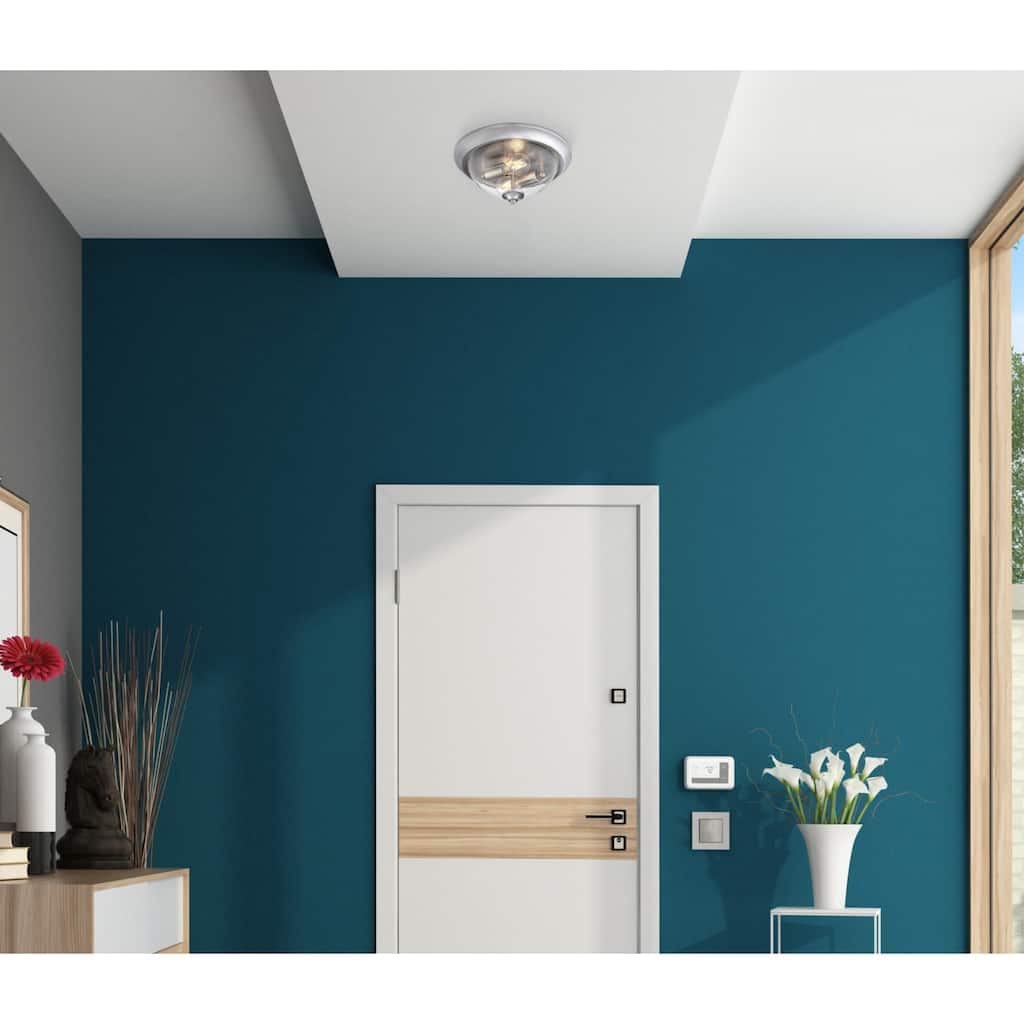 Westinghouse Lighting Basset Two Light 13 Inch Brushed Nickel Indoor Flush Mount Fixture