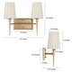 preview thumbnail 7 of 15, Barr Mid-Century Modern Gold Bathroom Vanity Light Dimmable Fabric Wall Sconces