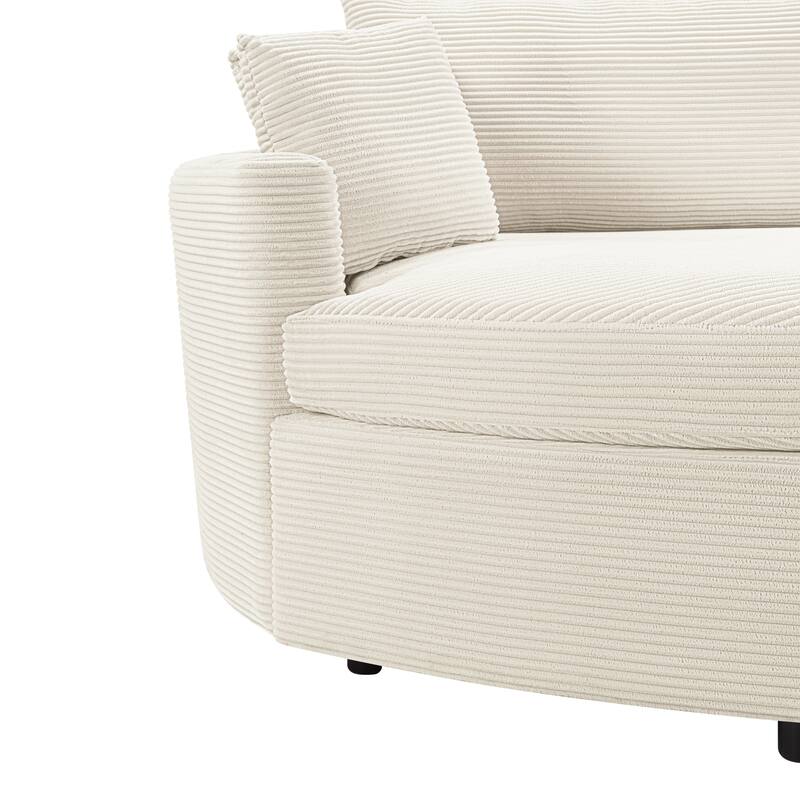 102.3" Oversized Double Chaise Lounge Sofa, Corduroy Upholstered Sleeper Sofa Bed 2 Seat Sofa Loveseat with USB Ports