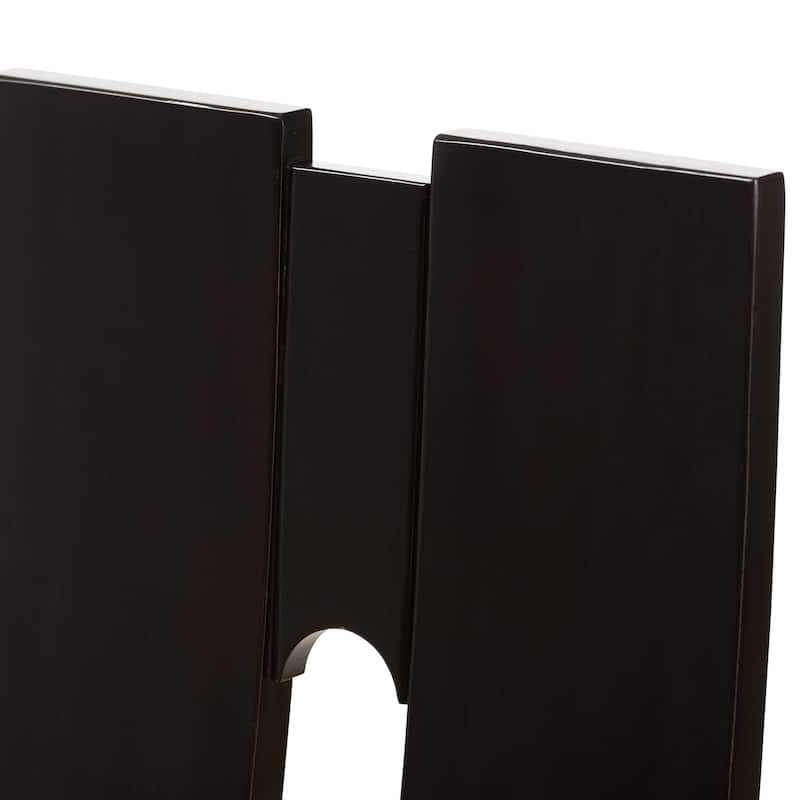 Modern Faux Leather Dining Chairs - Dark Brown Upholstered Set - Rustic Style Seating - 40.94