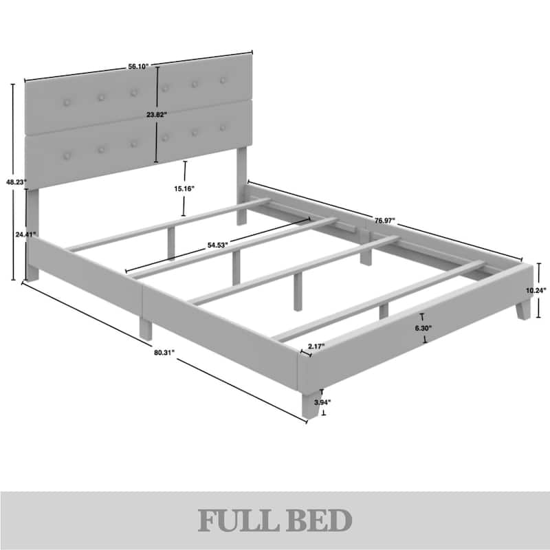 CraftPorch Luxury Button Tufted Upholstered Linen Bed
