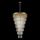 preview thumbnail 10 of 8, Gold Modern Clear Glass Tiered Large Chandelier - 23.62 in. W x 37.4 in. H x 23.62 in. D