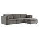 preview thumbnail 85 of 179, Mia Oversized Modular Sectional Fabric Sofa Grey-4 Pieces