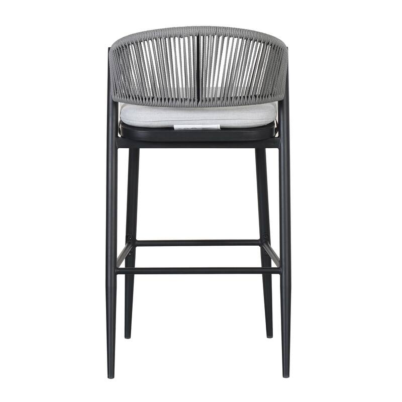 Christopher Knight Home - Beverly Outdoor Barstools with Scallop Backrest (Set of 4) - Iron
