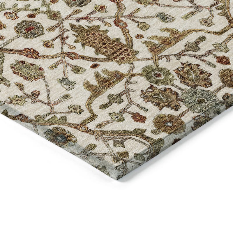 HomeRoots Floral Transitional Rectangle Outdoor Rug