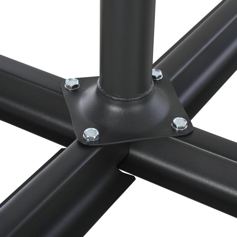 Outsunny Umbrella Stand Fitting 48mm Poles and Steel Base with 4 Fillable Plastic Weights, 4 Gal. Capacity Each, Black