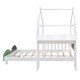preview thumbnail 16 of 16, Full Size Platform Bed with Windmill, Flower Decor & Desk - Creative Design