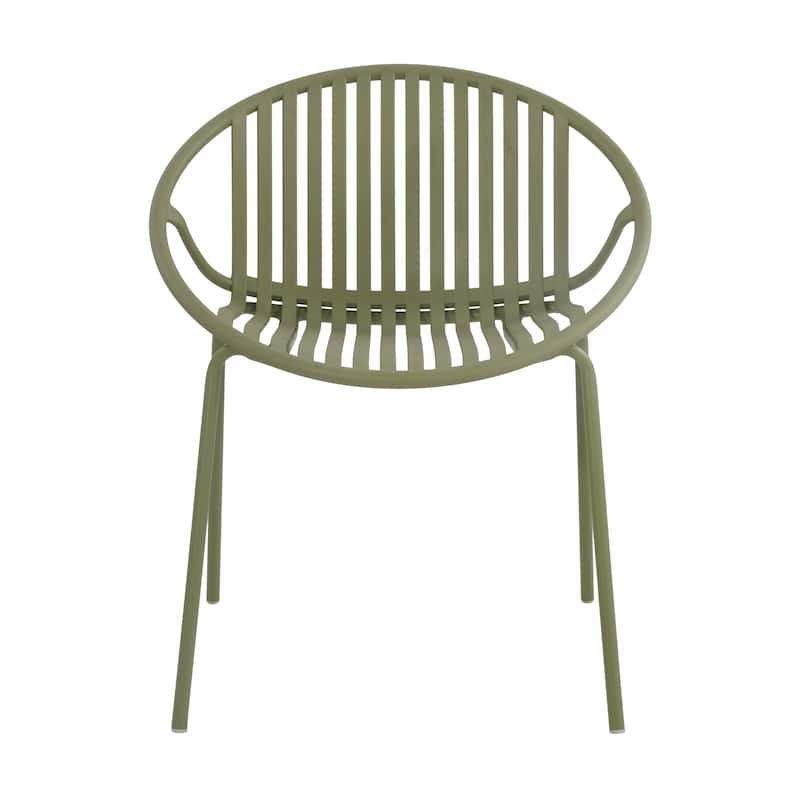 Christopher Knight Home - Lockhart Patio Dining Chair with Metal Legs and Plastic Backrest