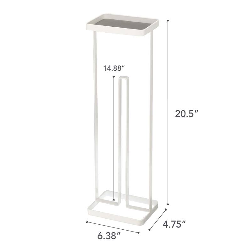 Yamazaki Home Toilet Paper Stand, Steel, Holds 3 toilet paper rolls - L 4.72 x W 6.3 x H 20.47 inches