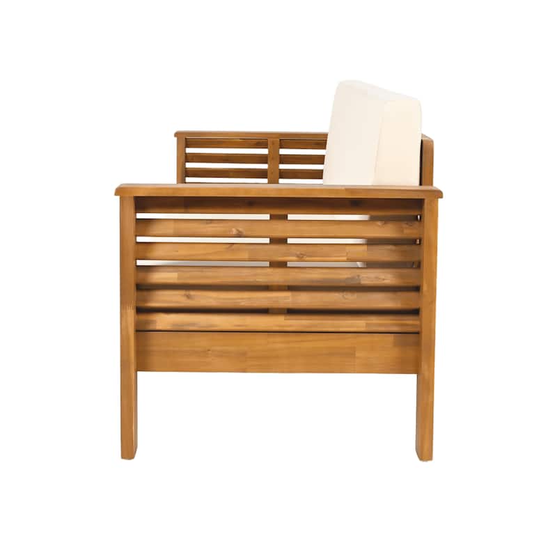 Christopher Knight Home - 3-Piece Acacia Wood Sofa Set with Ottoman and Coffee Table