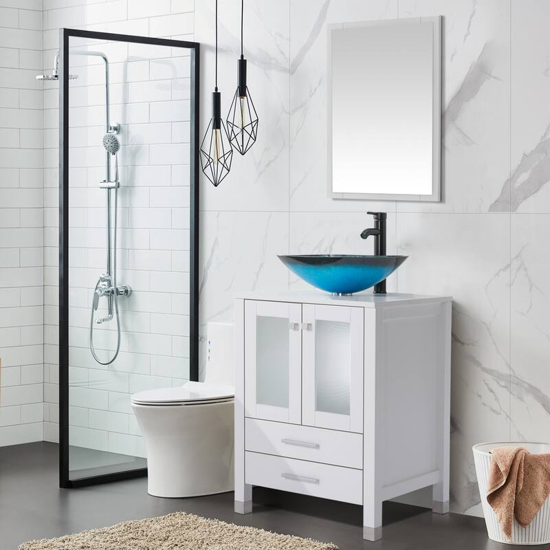 24" Bathroom Vanity with Sink Set Storage Cabinet Combo