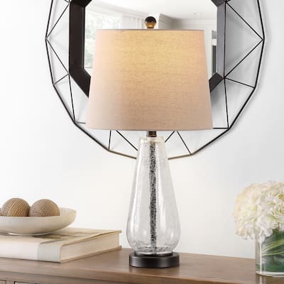 SAFAVIEH Lighting 25.5-inch Naila Glass Table Lamp - 13" x 13" x 25.5"