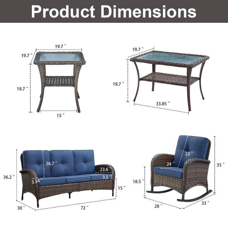 Gymojoy Outdoor Wicker Patio Furniture Sofa Set - Luxurious Comfort, Weather-Resistant