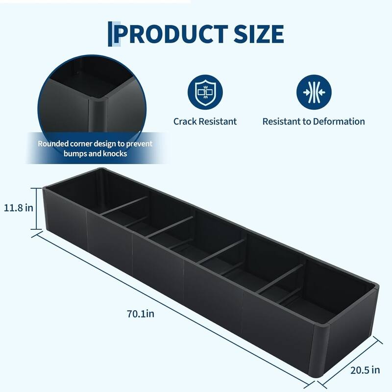 70" Modern Raised Garden Bed Planter, Ideal for Yard, Patio with Base - N/A