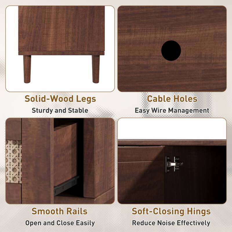 78 Inch TV Stand for TVs up to 85 inc - Dark Brown