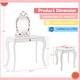 preview thumbnail 5 of 7, 2 in 1 Children Pretend Makeup Vanity Set with Removable Mirror and Storage Drawer-White - 28.5"L x 14"W x 42"H