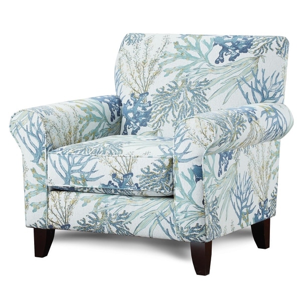 coral print accent chair