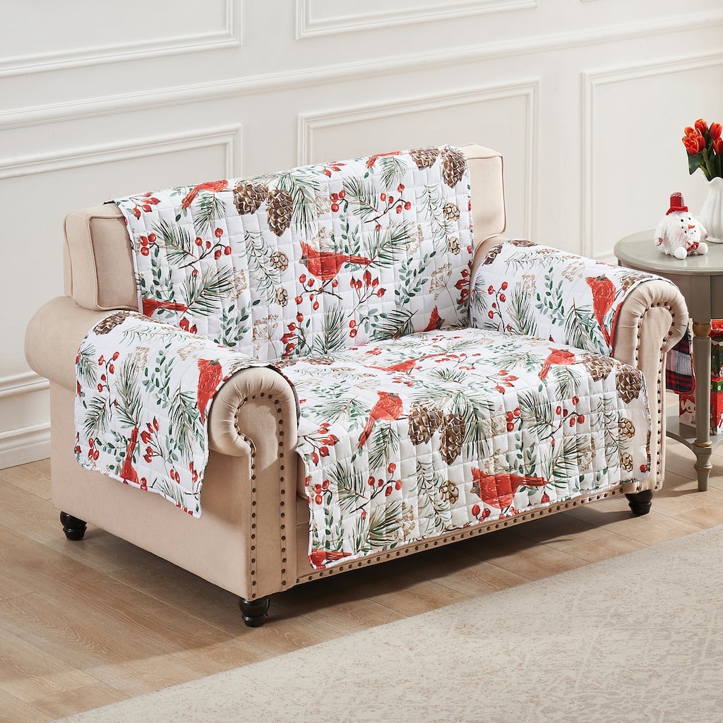 Greenland Home Cardinal Plaid Reversible Loveseat Protector - 103 x 76 inches