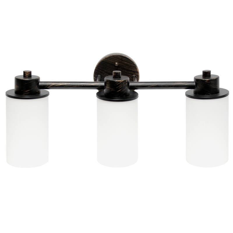 HomeStock Art Deco 3-Light Vanity Fixture - Oil Rubbed Bronze Wall Mounted Modern Lighting - 10