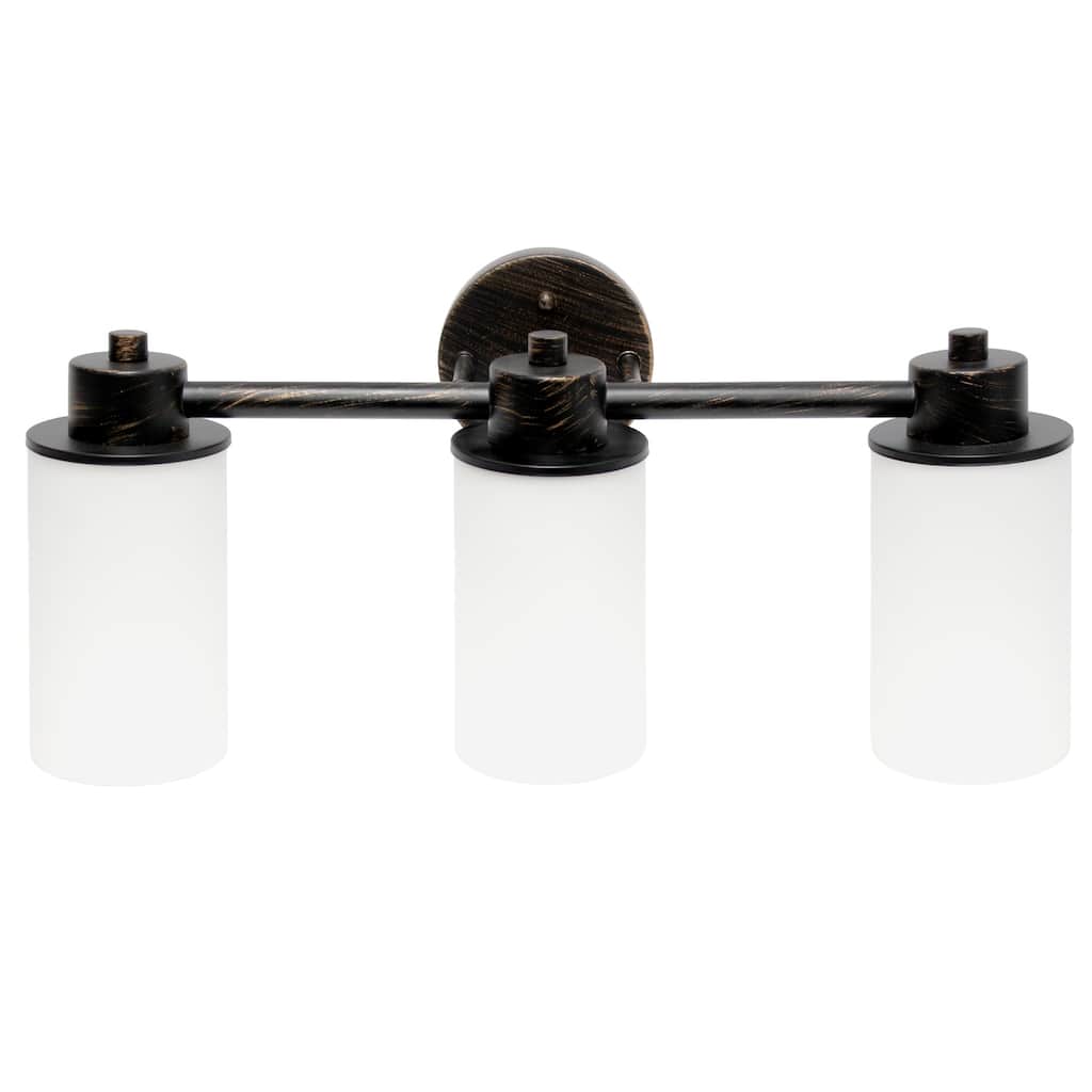 HomeStock Art Deco 3-Light Vanity Fixture - Oil Rubbed Bronze Wall Mounted Modern Lighting - 10