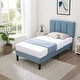 preview thumbnail 64 of 70, Kids Bed Frame, Height Adjustable Upholstered Bed, Twin Size Bed Set of 2