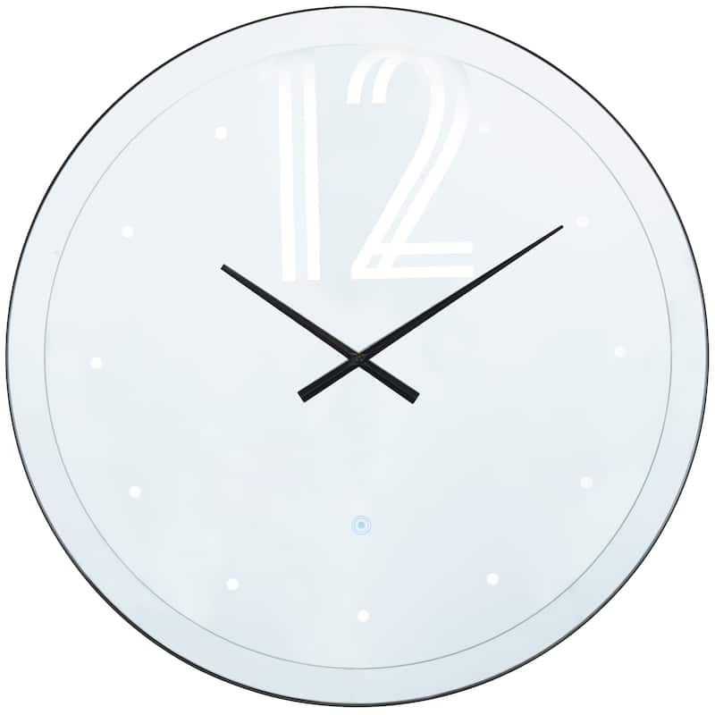 Glass LED Decorative Wall Clock with Black Clocks Hands and White Numbers - Multi Colored - Roche River Decor