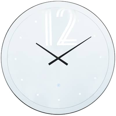 Glass LED Decorative Wall Clock with Black Clocks Hands and White Numbers - Multi Colored - Roche River Decor