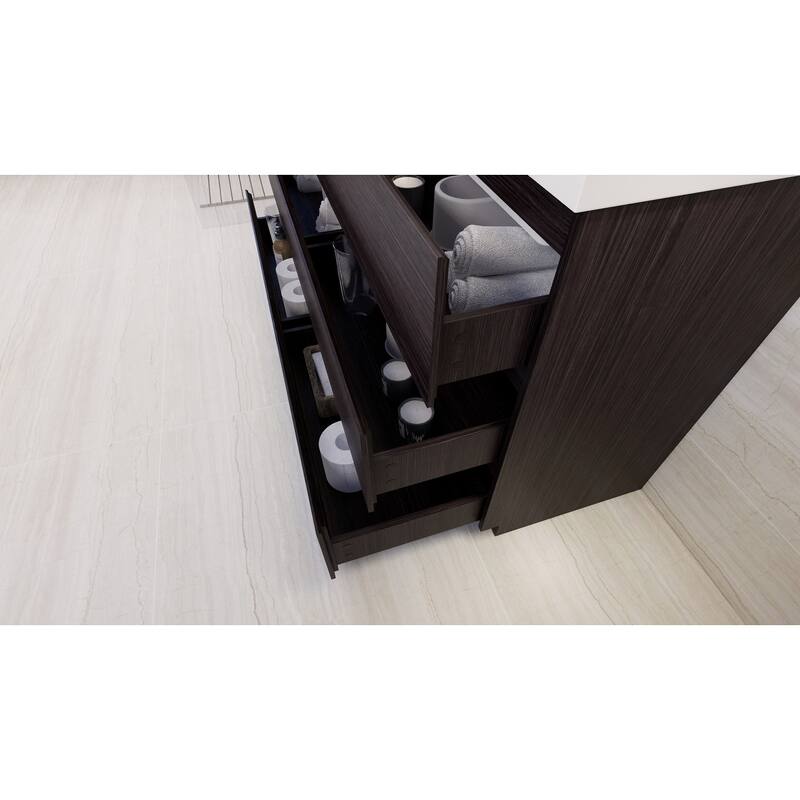 Aron 60'' Freestanding Vanity with Right Single Sink