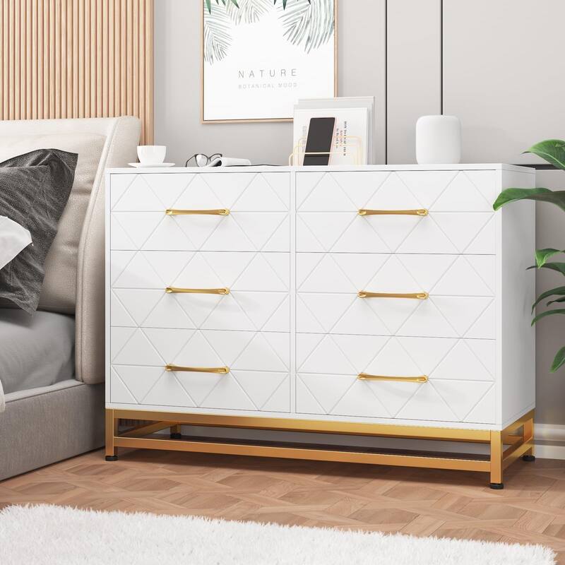 6/8 Drawer Dresser for Bedroom, Large Modern Storage Chest for Closet