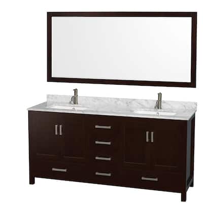 Wyndham Collection WCS141472DUNSM70 Sheffield 72" Free Standing Double