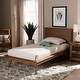 preview thumbnail 2 of 8, Karine Mid-Century Walnut Brown Finished Wood Twin Size Platform Bed
