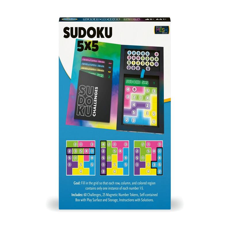 ThinkFun Sudoku 5x5 Magnetic Travel Puzzle - Black