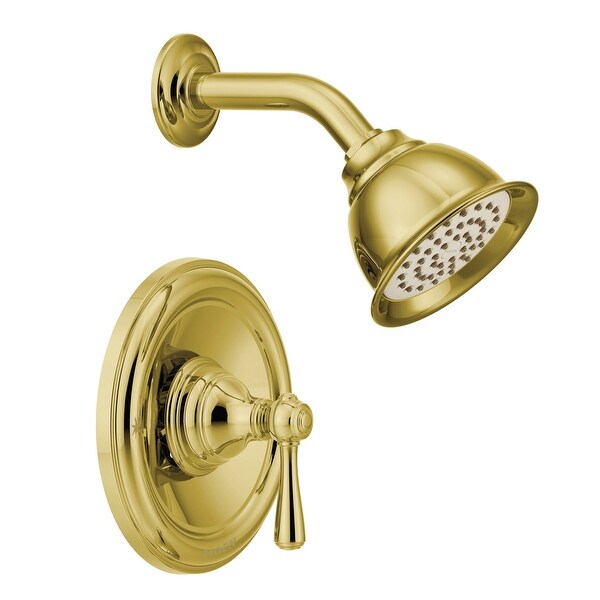 Moen t2112 Single Handle Posi-Temp Pressure Balanced Shower Trim with Shower Head from the Kingsley Collection (Less Valve)