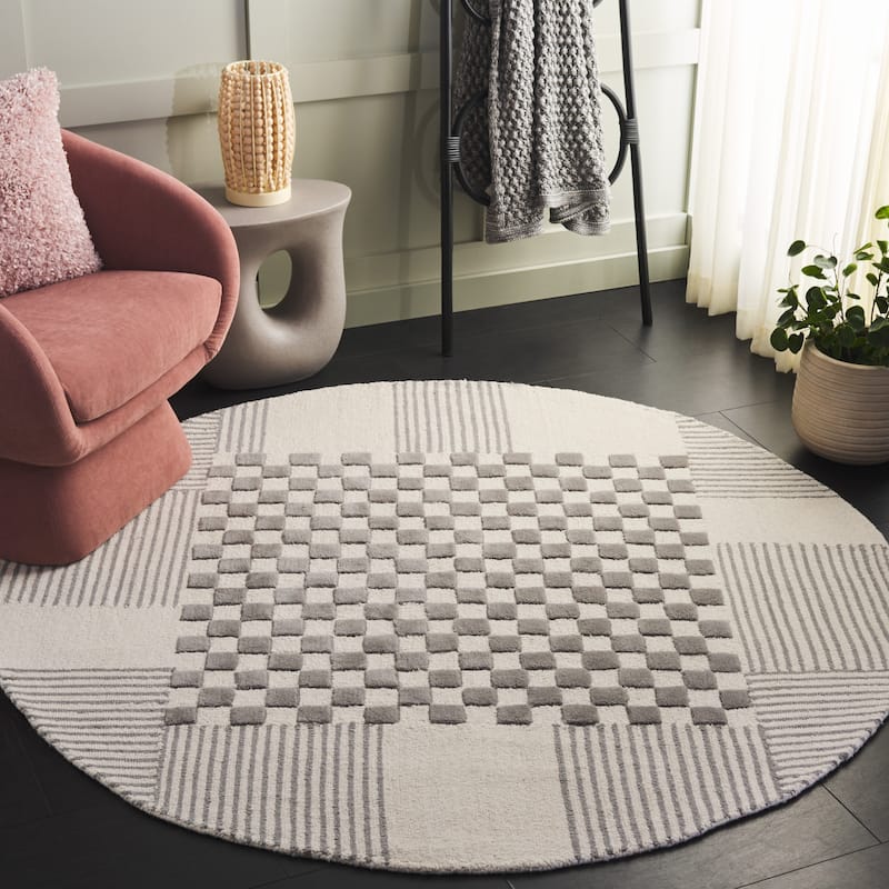 SAFAVIEH Handmade Genre Kiek Checkered Wool Rug