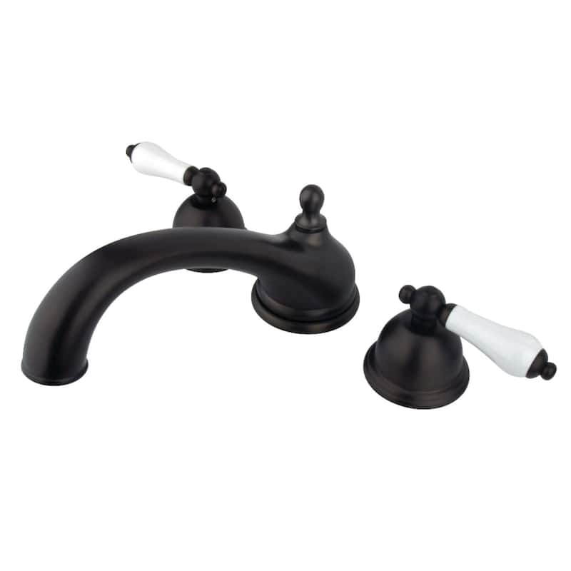 Kingston Brass Vintage Widespread Deck Mounted Roman Tub Filler with - Oil Rubbed Bronze