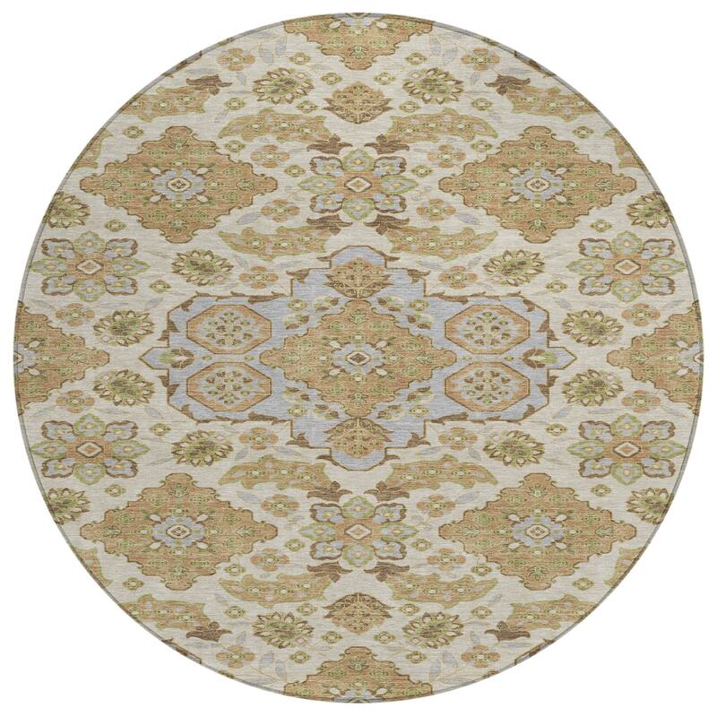 HomeRoots Medallion Traditional Rectangle Outdoor Rug