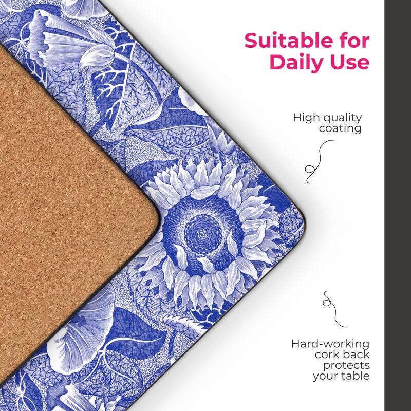 Pimpernel Set of 4 Blue Room Sunflower Placemats - 11.7 in x 15.7 in