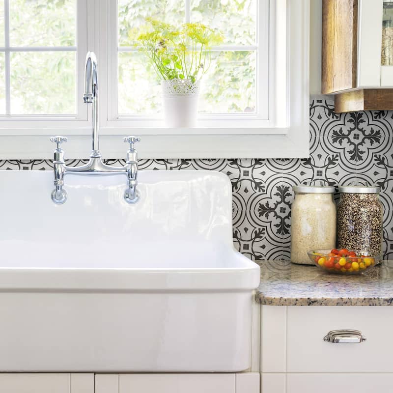 Merola Tile Twenties Mini Vintage 3-7/8" x 3-7/8" Ceramic Floor and Wall Tile