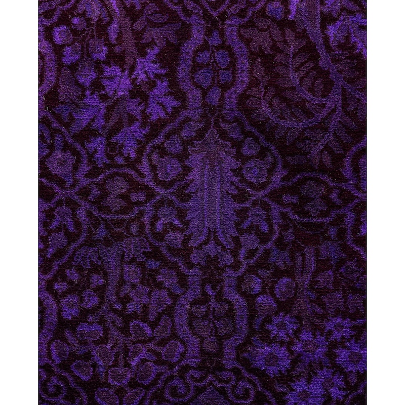 Overdyed One-of-a-Kind Hand-Knotted Runner Rug - Purple - 2' 8" x 4' 7"