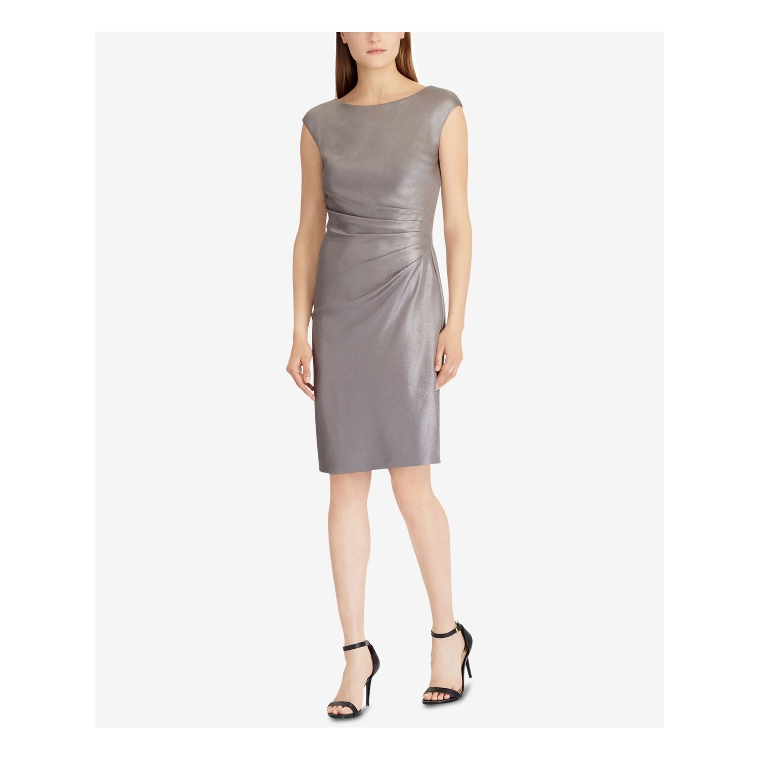 gray knee length dress