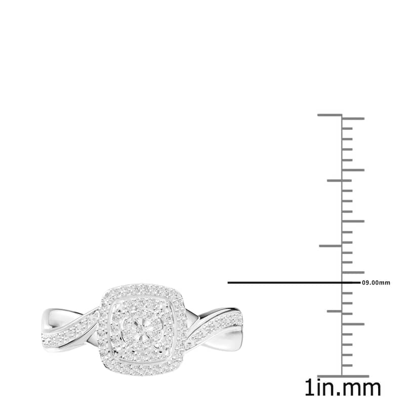 AEON Stellar Crown Cushion 0.25ct Lab Grown Diamond Cluster Double Halo Ring