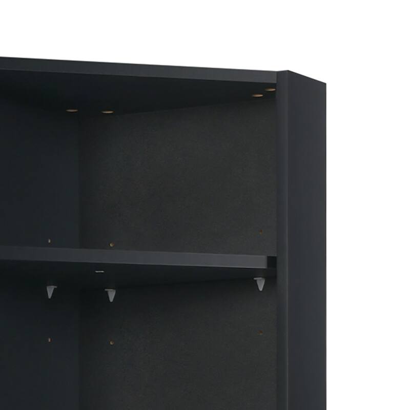 Modern Wooden Corner Tall Bathroom Storage Cabinet with Metal Handles