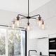 preview thumbnail 21 of 29, 5-Light Modern Linear Sputnik Branch Kitchen Island Light Clear Glass Globe Bubble Chandelier for Dining Room Black