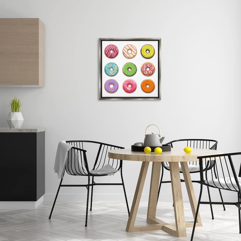 Stupell Colorful Mixed Donuts Framed Floater Canvas Wall Art Design By Marcus Prime