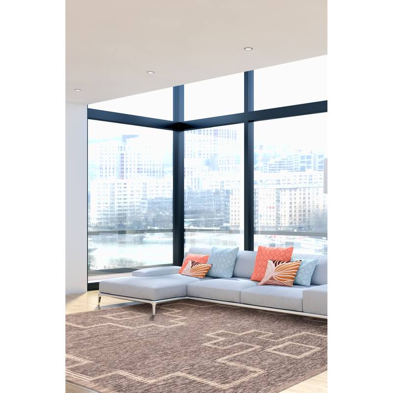 ECARPETGALLERY Hand-knotted Tangier Dark Grey Wool Rug - 8'3 x 9'9