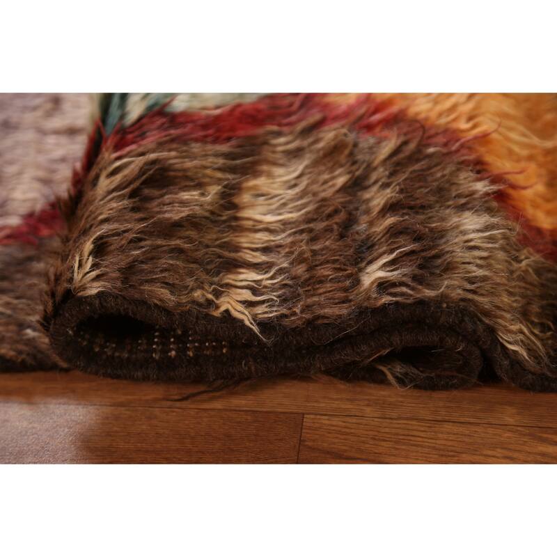 Hand Knotted Oriental 100% Wool Carpet Tribal Trellis Brown Moroccan Area Rug - 9' 4'' X 6' 11''