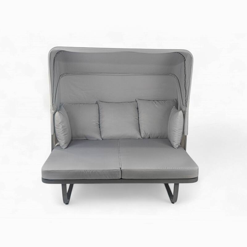 57" Outdoor Patio Daybed Rattan Daybed