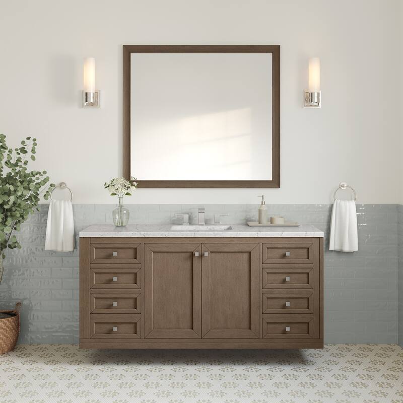 James Martin Vanities Chicago 60" Single Vanity, Whitewashed Walnut